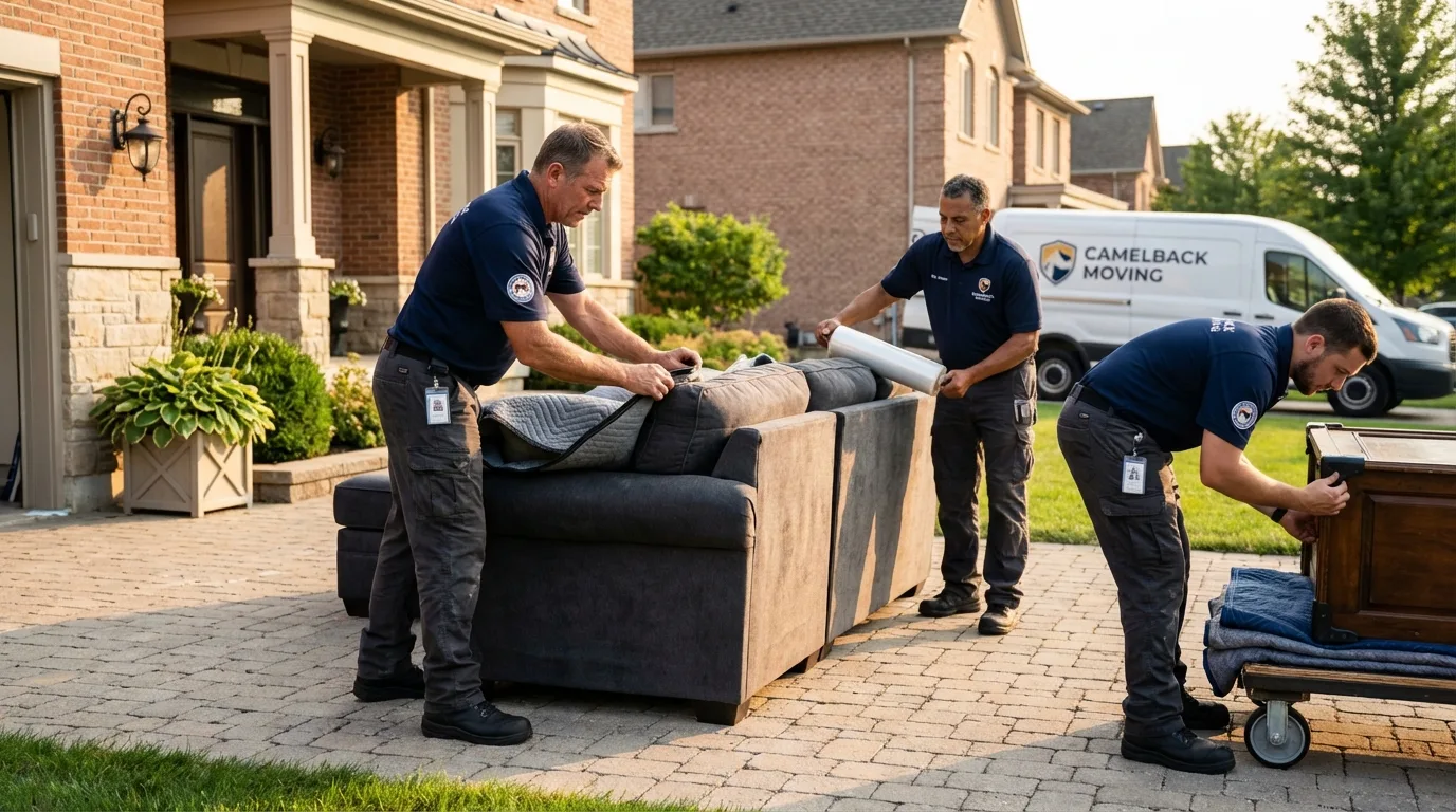 Large estate moving crew wrapping furniture in Waynesboro, VA
